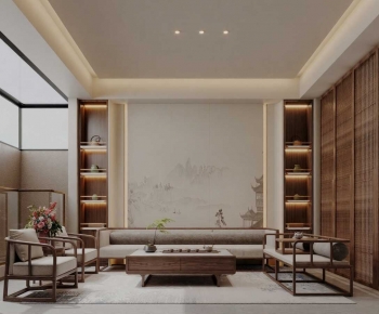 New Chinese Style A Living Room-ID:806575065