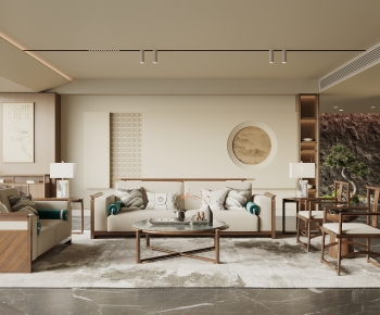 New Chinese Style A Living Room-ID:814080219