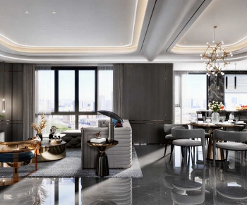 Modern A Living Room-ID:745841036