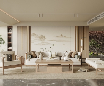 New Chinese Style A Living Room-ID:930130963