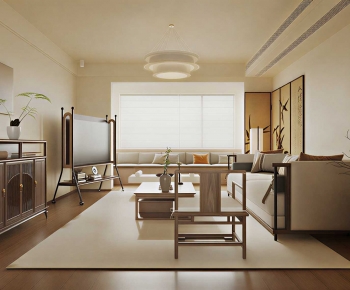 New Chinese Style A Living Room-ID:753227007