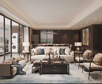 New Chinese Style A Living Room-ID:188668014