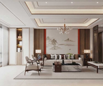 New Chinese Style A Living Room-ID:544811967