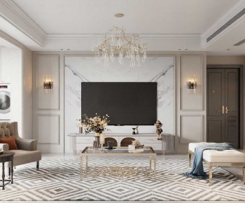 Simple European Style A Living Room-ID:991720914