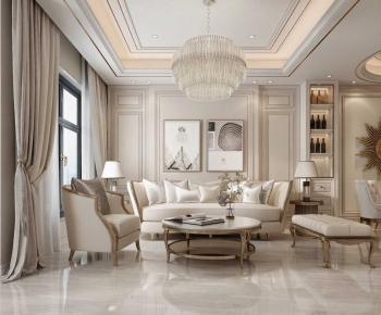 Simple European Style A Living Room-ID:947546015