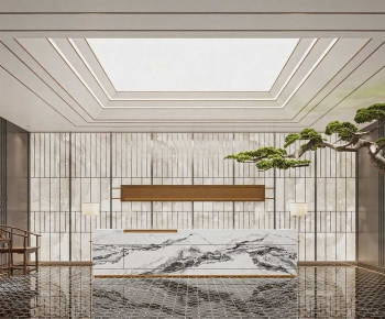 New Chinese Style Office Reception Desk-ID:146306993