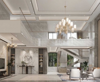 New Chinese Style A Living Room-ID:727009064