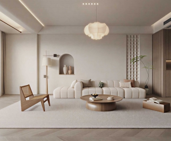 Wabi-sabi Style A Living Room-ID:691414127