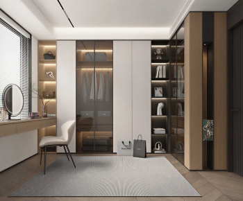 Modern Clothes Storage Area-ID:218808894