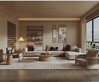 Wabi-sabi Style A Living Room-ID:215430025