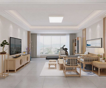 New Chinese Style A Living Room-ID:685909031