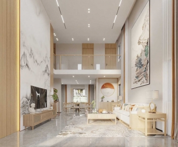 New Chinese Style A Living Room-ID:750210391