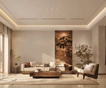 New Chinese Style A Living Room-ID:451226001