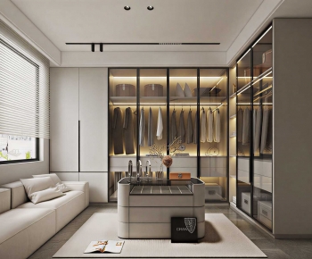 Modern Clothes Storage Area-ID:666791921