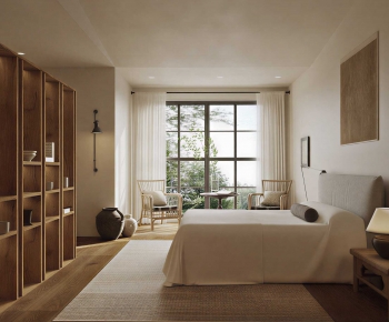 Wabi-sabi Style Bedroom-ID:685242895