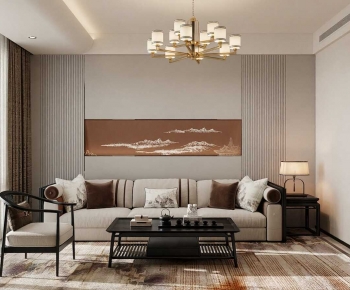 New Chinese Style A Living Room-ID:791109094