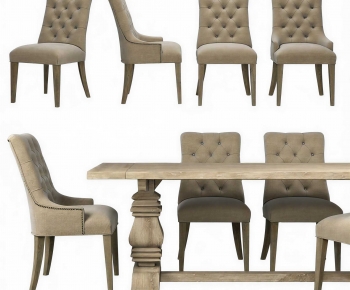 American Style Dining Table And Chairs-ID:699485062