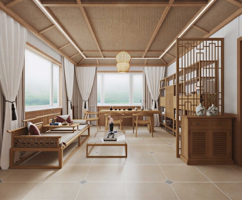 New Chinese Style A Living Room-ID:329170947