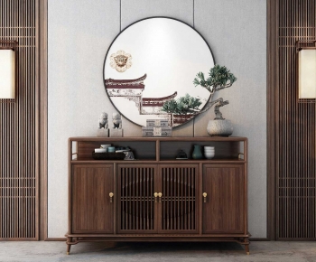 New Chinese Style Entrance Cabinet-ID:936007988