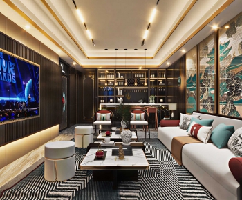 New Chinese Style A Living Room-ID:133522038