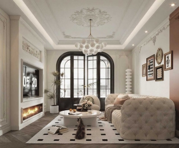 French Style A Living Room-ID:401667129