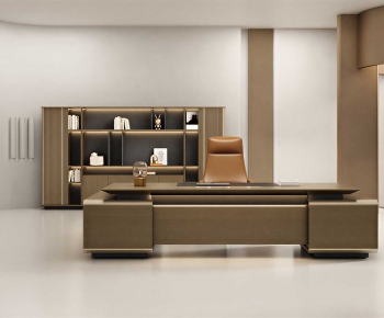 Modern Office Desk And Chair-ID:621989019