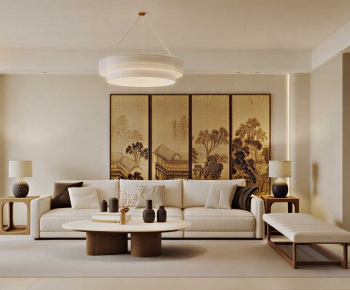 New Chinese Style A Living Room-ID:696945918