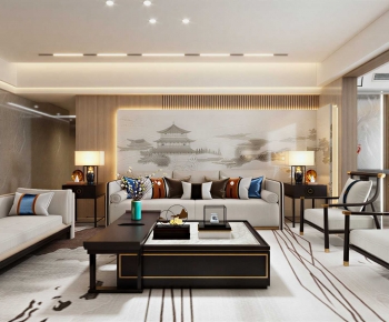 New Chinese Style A Living Room-ID:405253891