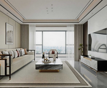 New Chinese Style A Living Room-ID:555722009