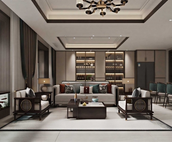 New Chinese Style A Living Room-ID:251200283
