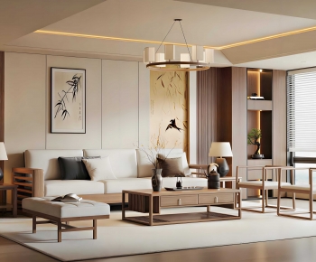 New Chinese Style A Living Room-ID:170479061