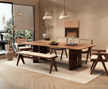 Wabi-sabi Style Dining Table And Chairs-ID:614850583