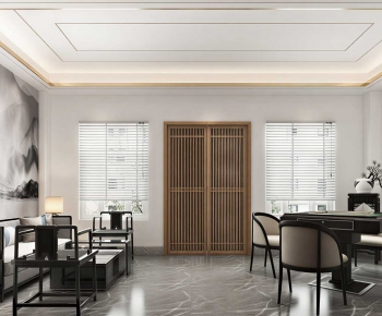 New Chinese Style A Living Room-ID:313491112