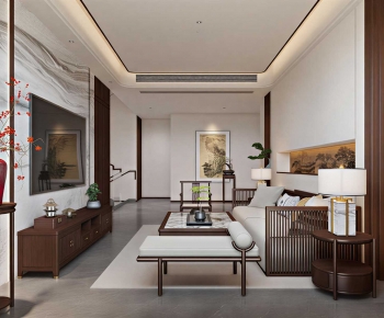 New Chinese Style A Living Room-ID:478869923