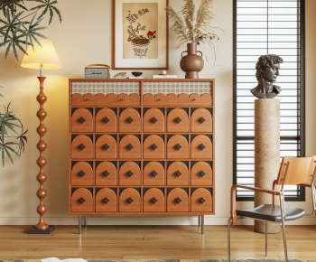 现代中古风黄色边柜-2819852