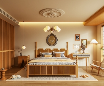 现代原木风卧室-2819861