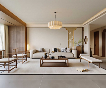 New Chinese Style A Living Room-ID:163655046