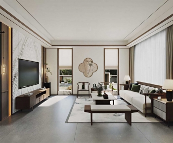 New Chinese Style A Living Room-ID:548726083