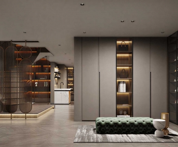 Modern Clothes Storage Area-ID:676251891