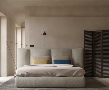 Wabi-sabi Style Double Bed-ID:962372062