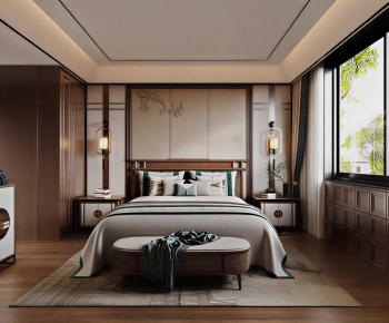 New Chinese Style Bedroom-ID:910008916