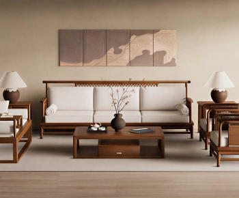 New Chinese Style Sofa Combination-ID:501545917