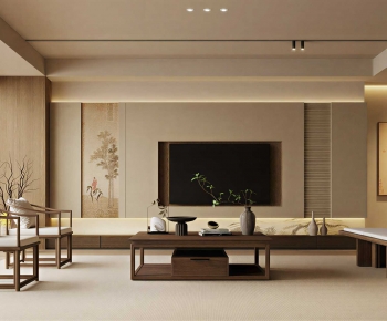 New Chinese Style A Living Room-ID:686507941