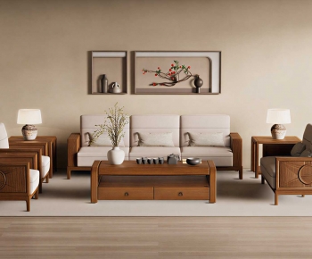 New Chinese Style Sofa Combination-ID:595941079