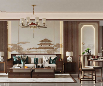 New Chinese Style A Living Room-ID:855112088