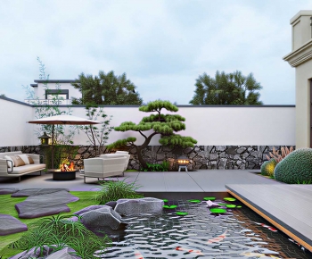 New Chinese Style Courtyard/landscape-ID:580506094