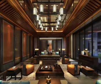 New Chinese Style A Living Room-ID:495122911