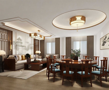 New Chinese Style A Living Room-ID:126149895