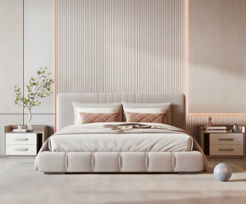 Modern Double Bed-ID:386153944