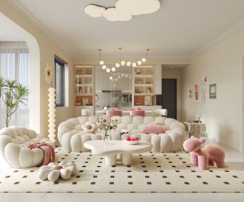 现代奶油风客餐厅-2820324